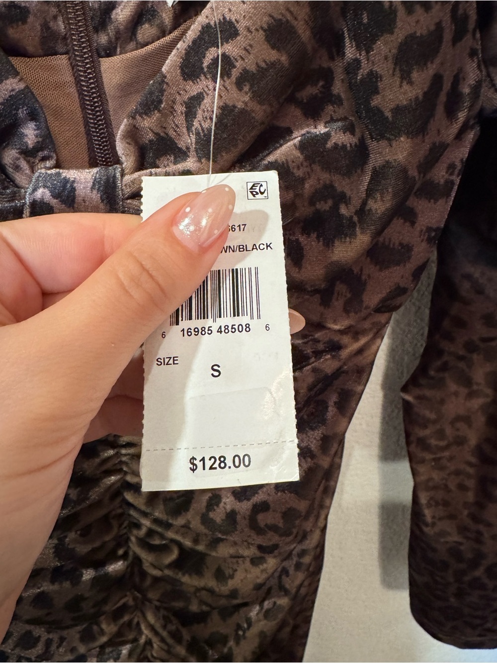 Adelyn Rae Leopard Print Velvet Ruched Mini Dress - Picture 7 of 10